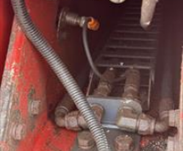 Beam boxes-right rear: proximity switch bracket bent