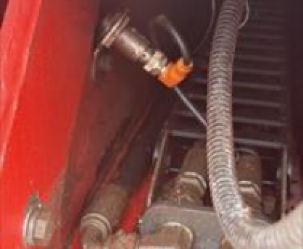 Beam boxes-right front: proximity switch bracket bent